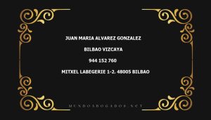 abogado Juan Maria Alvarez Gonzalez en la localidad de Bilbao