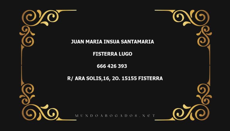 abogado Juan Maria Insua Santamaria en la localidad de Fisterra