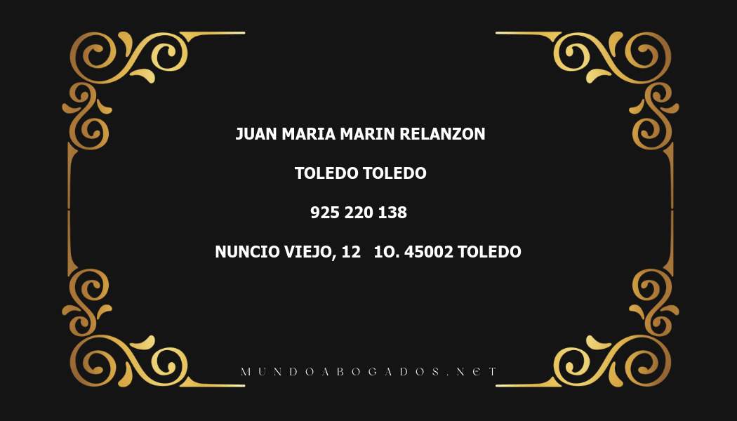 abogado Juan Maria Marin Relanzon en la localidad de Toledo