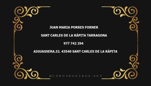 abogado Juan Maria Porres Forner en la localidad de Sant carles de la Rápita