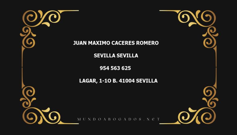 abogado Juan Maximo Caceres Romero en la localidad de Sevilla