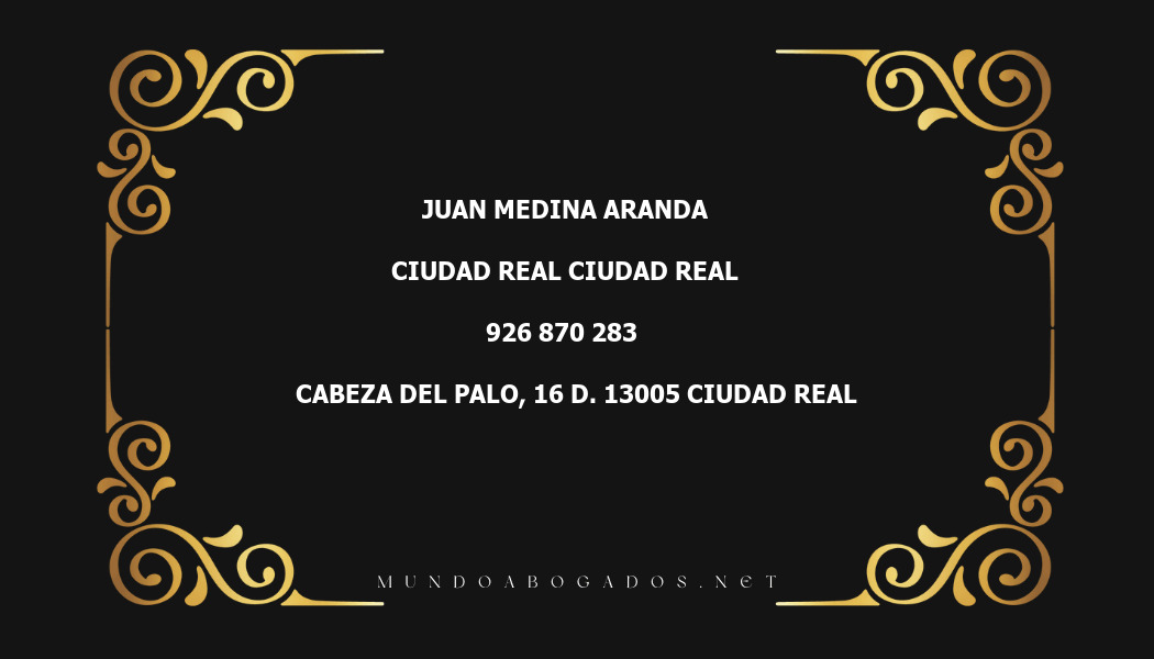 abogado Juan Medina Aranda en la localidad de Ciudad Real