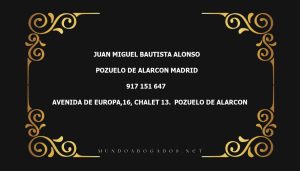 abogado Juan Miguel Bautista Alonso en la localidad de Pozuelo de Alarcon