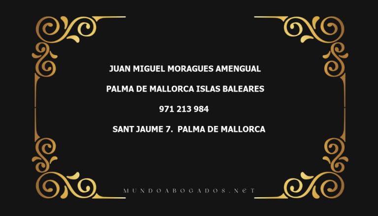 abogado Juan Miguel Moragues Amengual en la localidad de Palma de Mallorca