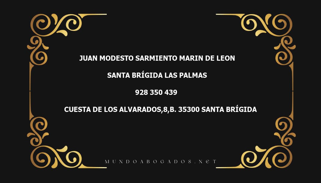 abogado Juan Modesto Sarmiento Marin De Leon en la localidad de Santa Brígida