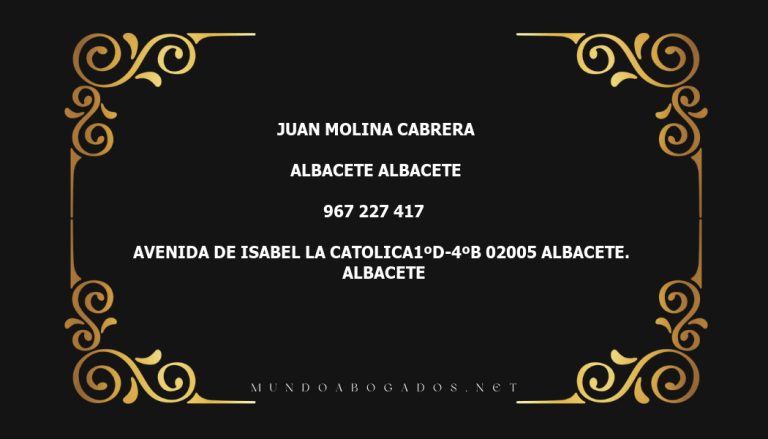 abogado Juan Molina Cabrera en la localidad de Albacete