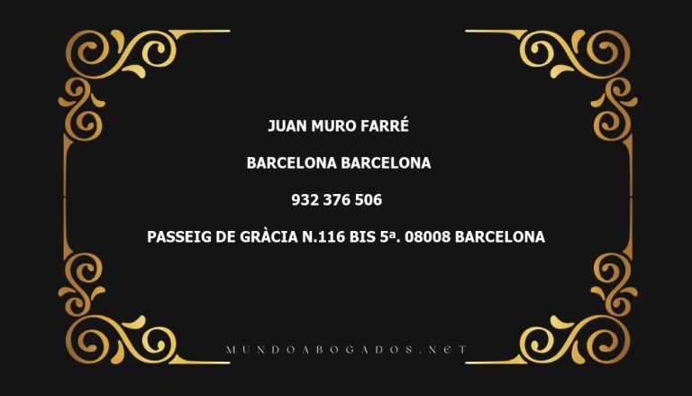 abogado Juan Muro Farré en la localidad de Barcelona