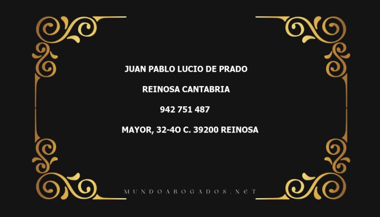 abogado Juan Pablo Lucio De Prado en la localidad de Reinosa