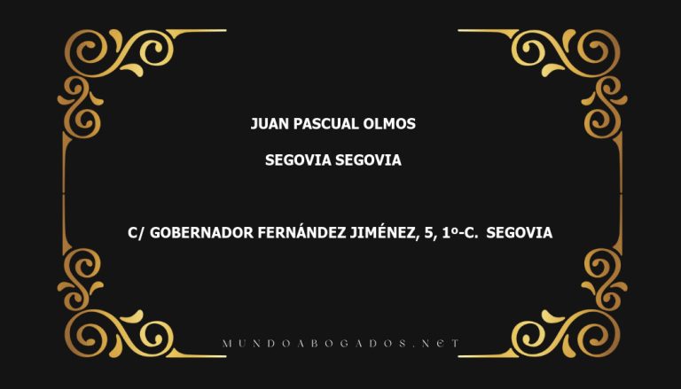 abogado Juan Pascual Olmos en la localidad de Segovia