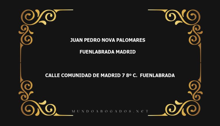 abogado Juan Pedro Nova Palomares en la localidad de Fuenlabrada