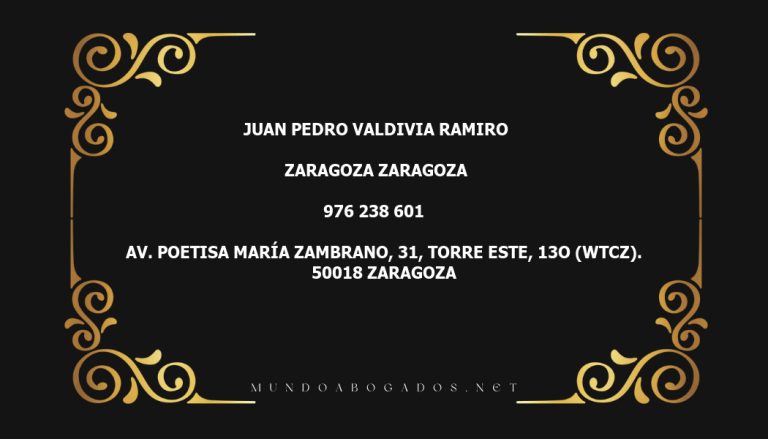 abogado Juan Pedro Valdivia Ramiro en la localidad de Zaragoza