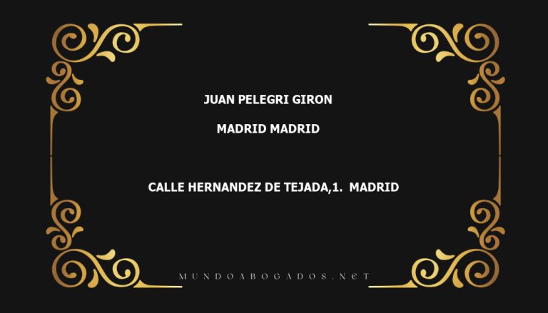 abogado Juan Pelegri Giron en la localidad de Madrid