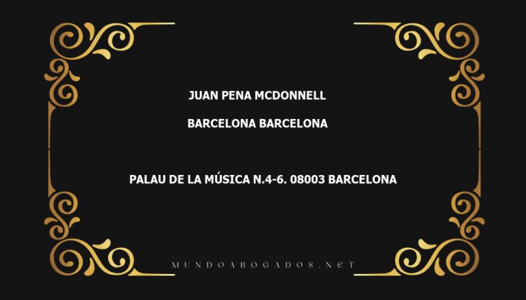 abogado Juan Pena Mcdonnell en la localidad de Barcelona