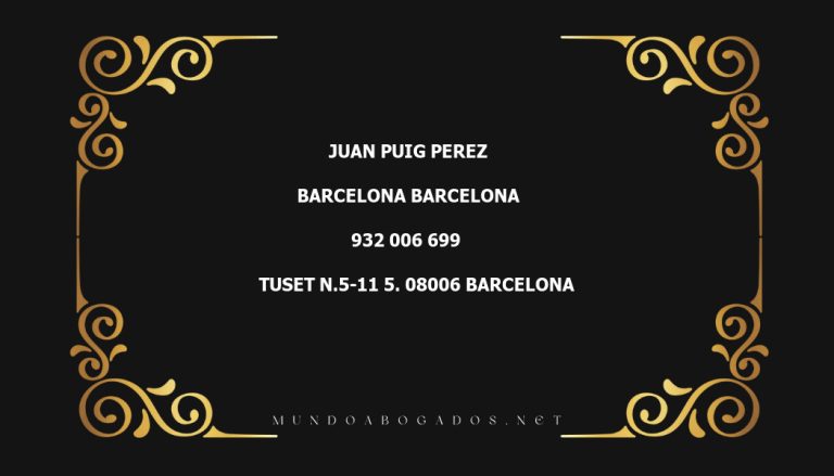 abogado Juan Puig Perez en la localidad de Barcelona