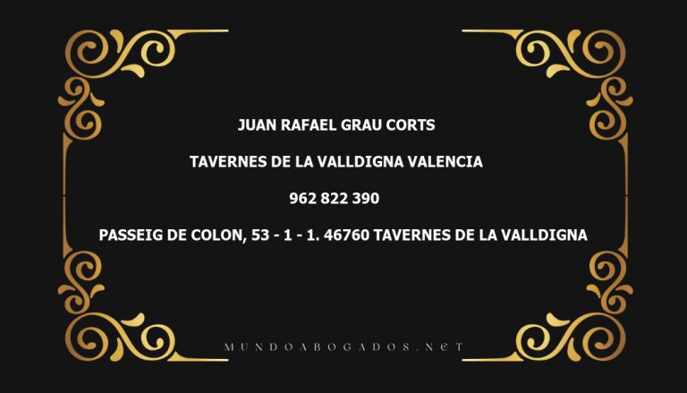 abogado Juan Rafael Grau Corts en la localidad de Tavernes de la Valldigna