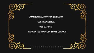 abogado Juan Rafael Monton Serrano en la localidad de Cuenca