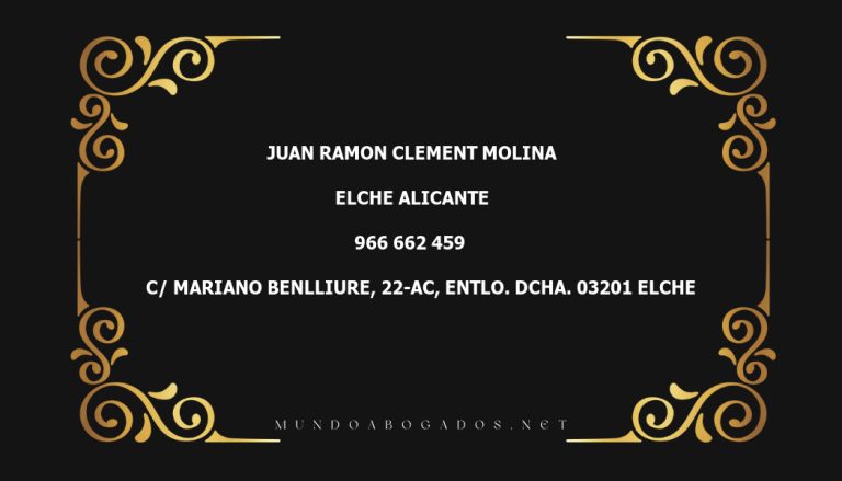 abogado Juan Ramon Clement Molina en la localidad de Elche