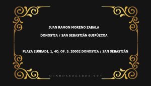 abogado Juan Ramon Moreno Zabala en la localidad de Donostia / San Sebastián