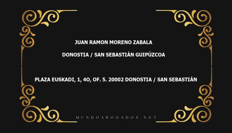 abogado Juan Ramon Moreno Zabala en la localidad de Donostia / San Sebastián