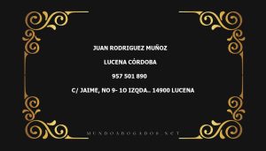 abogado Juan Rodriguez Muñoz en la localidad de Lucena