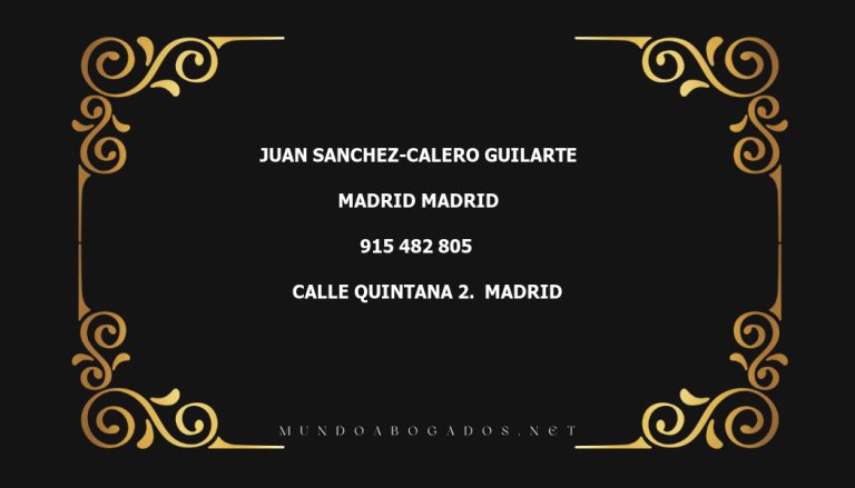 abogado Juan Sanchez-Calero Guilarte en la localidad de Madrid