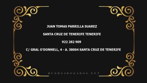 abogado Juan Tomas Parrilla Suarez en la localidad de Santa Cruz de Tenerife