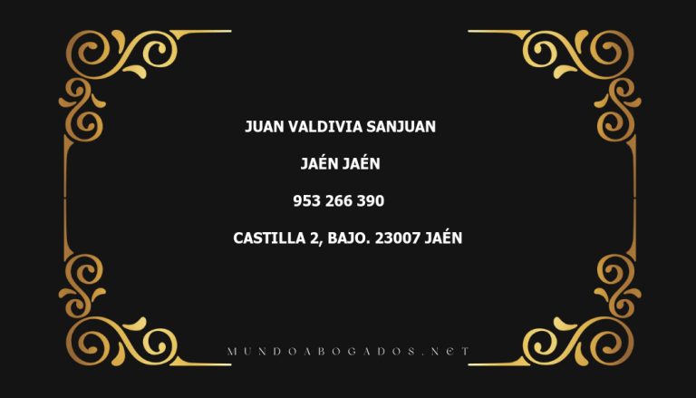 abogado Juan Valdivia Sanjuan en la localidad de Jaén