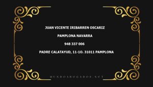 abogado Juan Vicente Iribarren Oscariz en la localidad de Pamplona