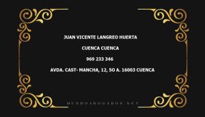 abogado Juan Vicente Langreo Huerta en la localidad de Cuenca