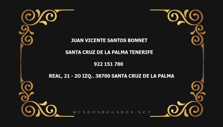 abogado Juan Vicente Santos Bonnet en la localidad de Santa Cruz de la Palma