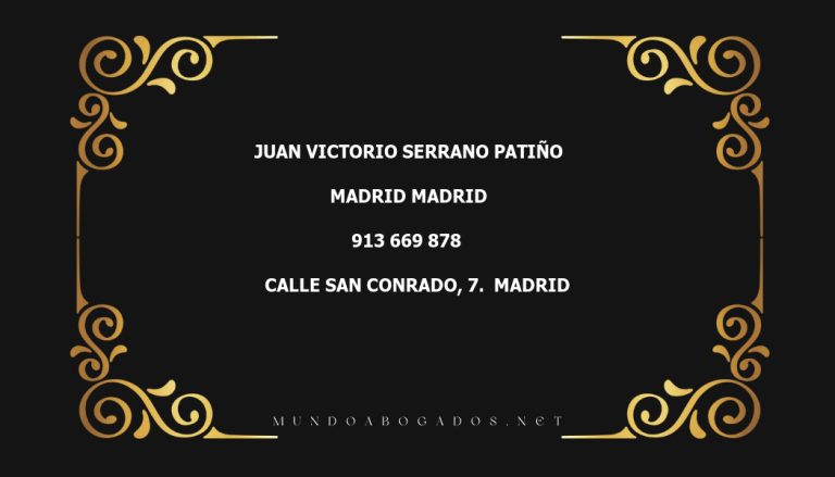 abogado Juan Victorio Serrano Patiño en la localidad de Madrid