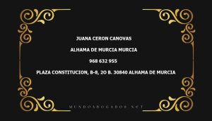 abogado Juana Ceron Canovas en la localidad de Alhama de Murcia