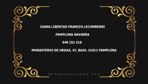 abogado Juana Libertad Frances Lecumberri en la localidad de Pamplona