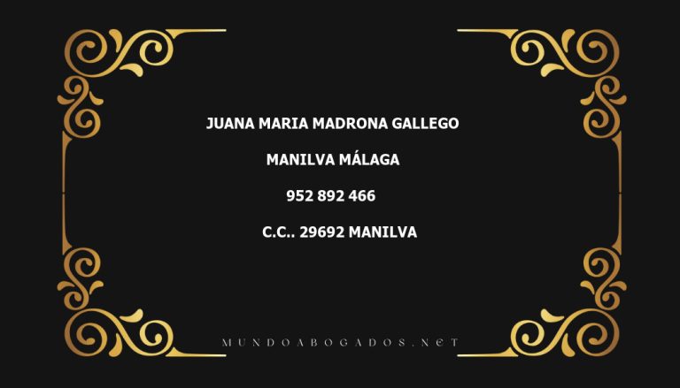 abogado Juana Maria Madrona Gallego en la localidad de Manilva