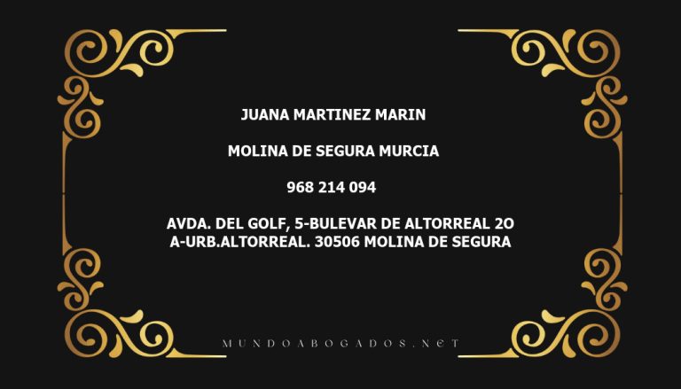 abogado Juana Martinez Marin en la localidad de Molina de Segura