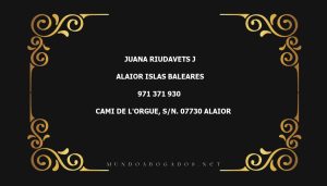 abogado Juana Riudavets J en la localidad de Alaior