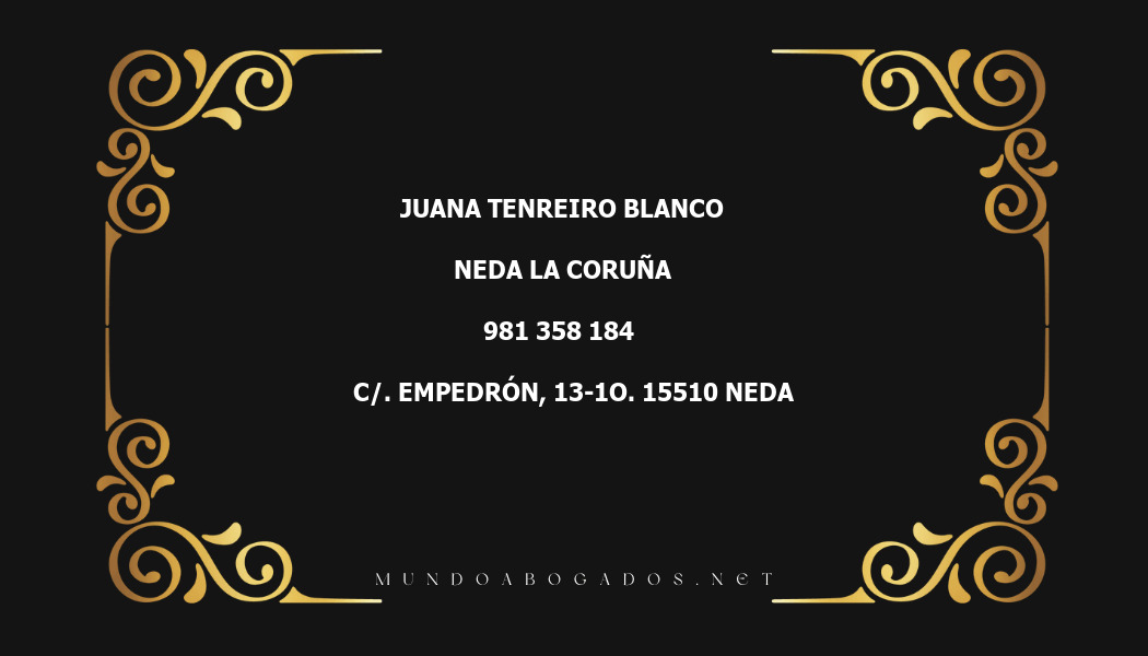 abogado Juana Tenreiro Blanco en la localidad de Neda