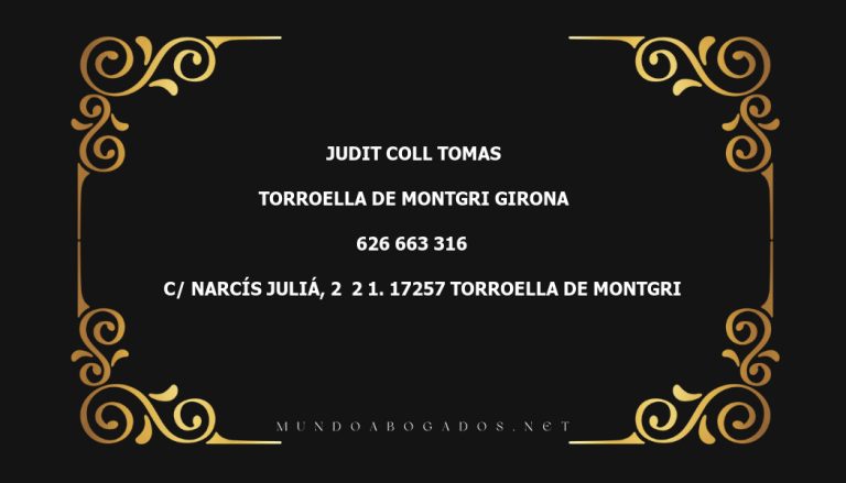 abogado Judit Coll Tomas en la localidad de Torroella de Montgri