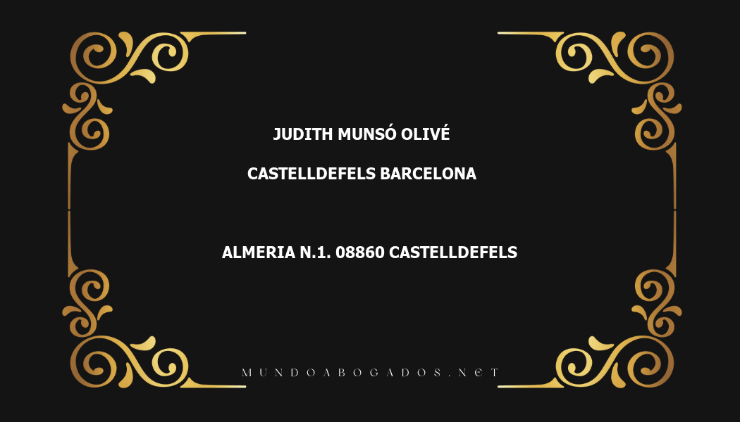 abogado Judith Munsó Olivé en la localidad de Castelldefels