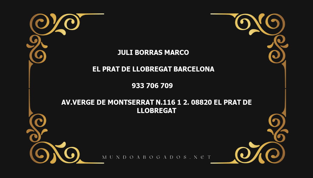 abogado Juli Borras Marco en la localidad de El Prat de Llobregat