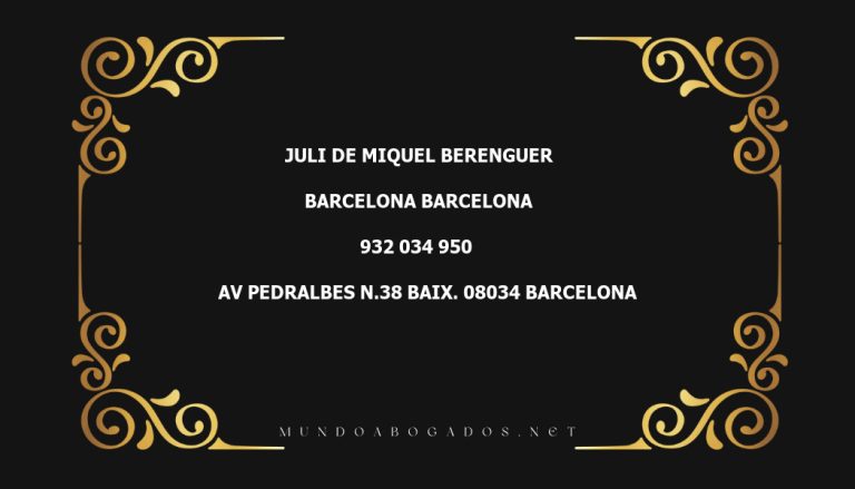 abogado Juli De Miquel Berenguer en la localidad de Barcelona