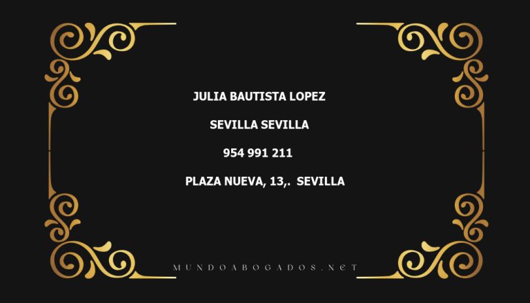 abogado Julia Bautista Lopez en la localidad de Sevilla