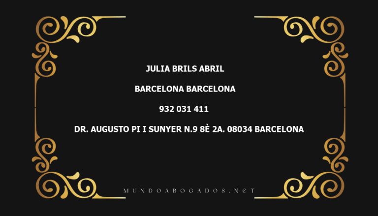 abogado Julia Brils Abril en la localidad de Barcelona