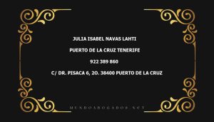 abogado Julia Isabel Navas Lahti en la localidad de Puerto de la Cruz