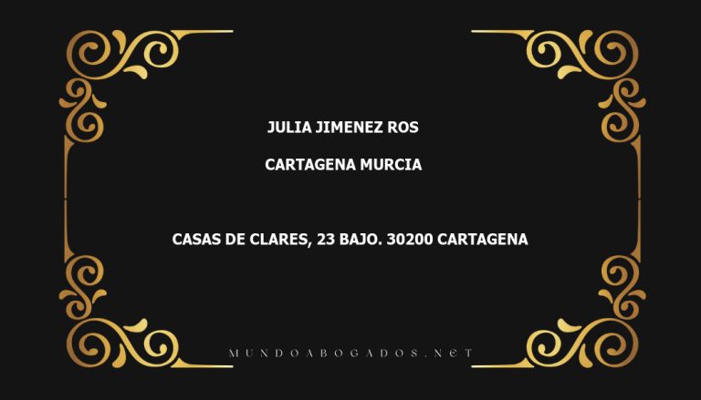 abogado Julia Jimenez Ros en la localidad de Cartagena