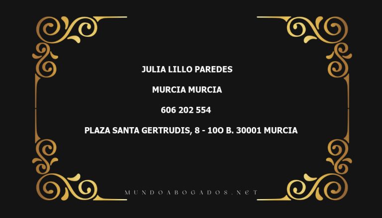 abogado Julia Lillo Paredes en la localidad de Murcia