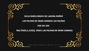 abogado Julia Maria Bravo De Laguna Muñoz en la localidad de Las Palmas de Gran Canaria