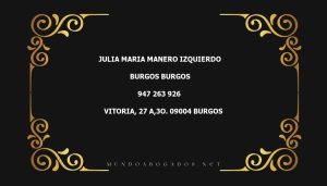 abogado Julia Maria Manero Izquierdo en la localidad de Burgos