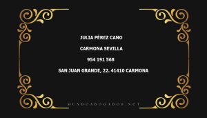 abogado Julia Pérez Cano en la localidad de Carmona