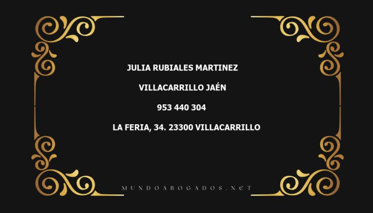 abogado Julia Rubiales Martinez en la localidad de Villacarrillo